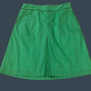 LL Bean Seacoast Glen Green Skirt Sz 6 NWT Lined Pockets Side Zip